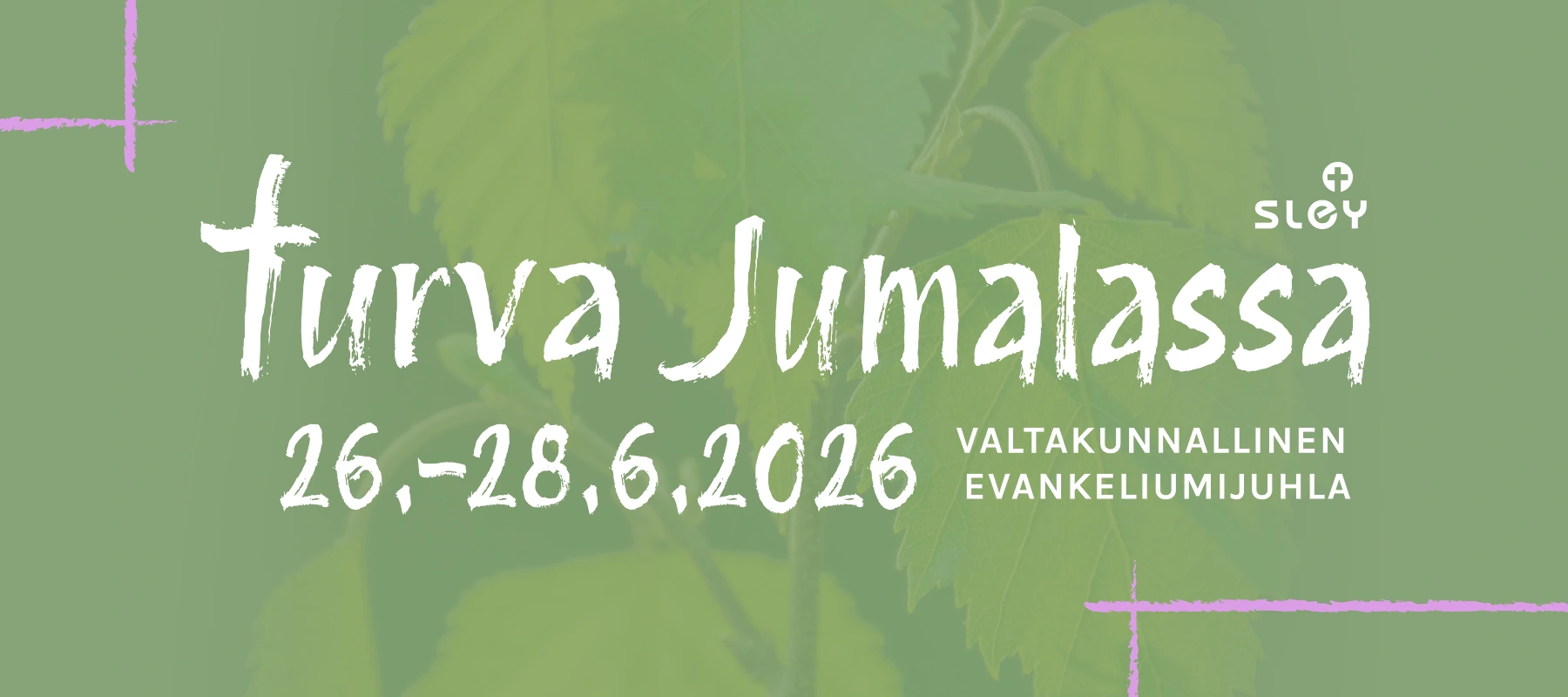 Kuvassa on valtakunnallisen Evankeliumijuhlan 2026 banneri