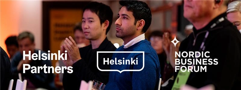 Event banner 2 with the logos of Helsinki, NBF and Helsinki Partners