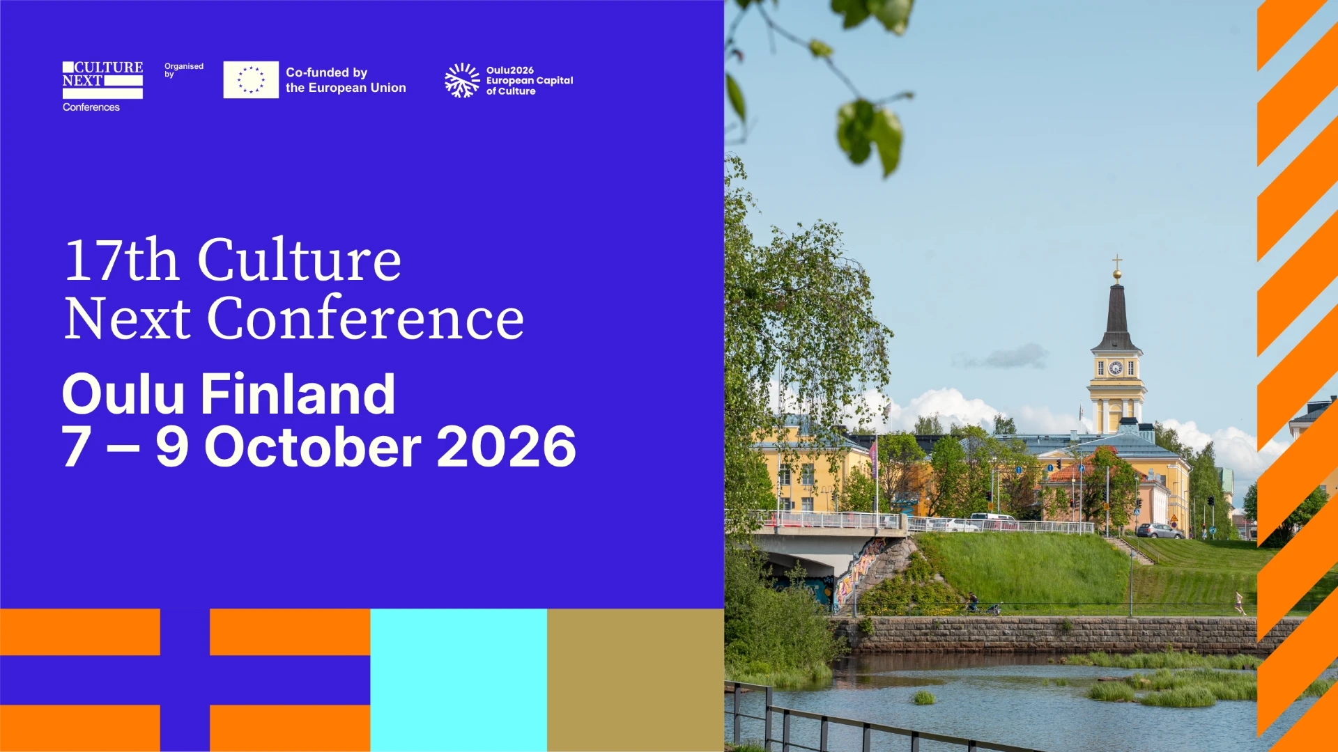 Banner picture with the name of the conference and picture of Oulu