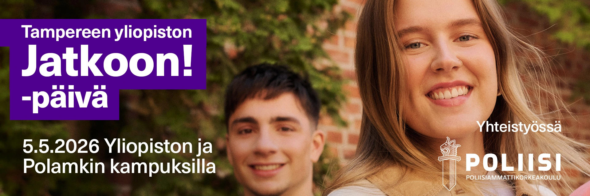 Tampereen yliopiston Jatkoon! -päivä 5.5.2026 yhteistyössä POLAMKin kanssa